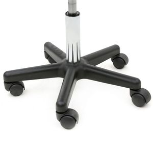Sgabello Regolabile in Plastica per Salone, Forma Rotonda con Schienale, Colore Nero - Product Image 4