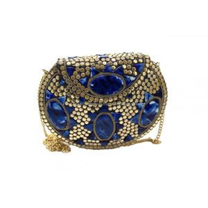 Boîte à bijoux de créateur en laiton noir perlé, pierres précieuses multicolores, incrustations de nacre en métal faites à la main, artisanat en résine, thème fête, mariage - Product Image 2