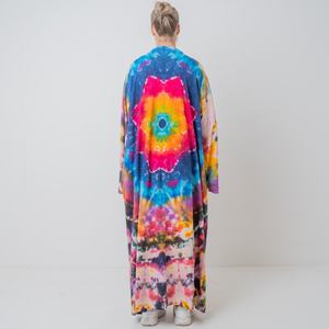 Personalizado bohemio blanco Digital estampado Floral mujer verano ropa de playa borla encaje manga larga abrigo Kimono Bata - Product Image 4