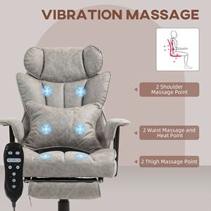 Sedia da Ufficio Ergonomica Reclinabile per Persone Alte e Robuste, Capacità 180 kg, Schienale Alto, Poggiapiedi, Supporto Lombare, Base in Nylon Grigio, Materiale PU - Product Image 4