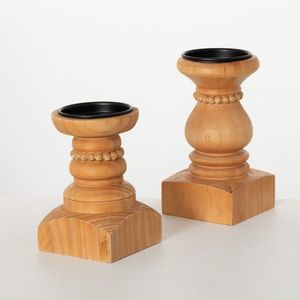 Porte-bougie décoratif en bois, artisanat de qualité supérieure, offrant un charme sophistiqué et un support fonctionnel pour les bougies - Product Image 5