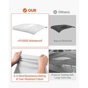 Tendalino Bimini per Barca a 4 Archi in Poliestere 600D, Impermeabile, Protezione Solare, con Borsa per il Trasporto, Copertura Premium per Barca, Design Reversibile - Product Image 3