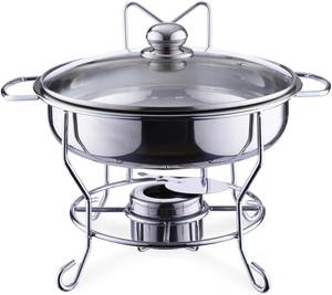 หม้อสต็อกสแตนเลสอย่างดี พร้อมฝาแก้วนิรภัย อเนกประสงค์ ใช้สำหรับอุ่นอาหารบุฟเฟ่ต์และเสิร์ฟอาหารสำหรับงานจัดเลี้ยง - Product Image 3