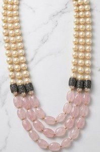 Collar de Perlas y Cuarzo Rosa de 3 Capas de Lujo, Chapado en Oro, Hecho a Mano, con Piedras Preciosas Naturales, Joyería Elegante para Mujer, para Bodas - Product Image 4