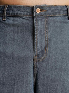 Jean décontracté Abdul Royal World Export à jambe large, taille mi-haute, en denim de coton écologique résistant à la décoloration, avec décoration déchirée, coupe ample - Product Image 4