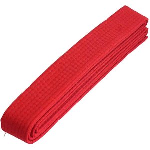 <b>Red</b> Karate <b>Belt</b> Adult Unisex 100% Cotton Plain Dyed Martial Arts Wear - Product Image 2