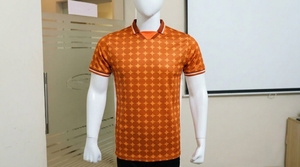 Chemise à manches courtes pour homme, col en V, motif à pois rouges, coupe classique, toutes saisons, 100% polyester, séchage rapide, impression par sublimation - Product Image 4