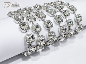 Cadena de Copas de Cristal Plateado de Primera Calidad ARIANA de 10 mm con Pedrería Plateada para Joyería, Vestidos de Novia, Prendas de Vestir y Manualidades - Product Image 3