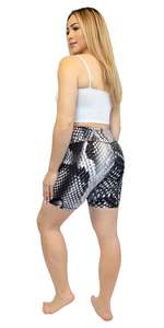 Shorts de sport pour femmes à taille basse élastique, en coton et élasthanne imprimé, tricotés, séchage rapide, avec cordon de serrage et motif floral - Product Image 5