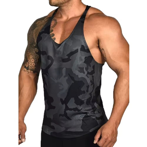 Débardeur de sport pour homme à dos nageur, personnalisable par sublimation, faible MOQ, en polyester et élasthanne respirant et écologique, pour musculation - Product Image 2