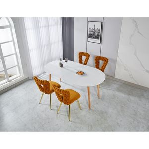 Tavolo da Pranzo Estensibile 100/140/180x100x75cm con Gambe in Legno per Ufficio o Caffetteria - Product Image 4