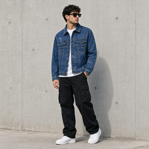 Veste en jean vintage élégante pour homme Twillsports 2026 Hiver, en coton biologique de haute qualité, respirante, infroissable et confortable - Product Image 3