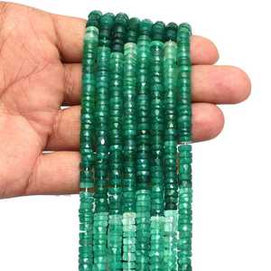 Natural Green Onyx Faceted Heishi Beads 6MM 7MM Strand Loose Gemstone Beads <b>String</b> For Jewelry Making Wholesale Price Bulk - Product Image 6