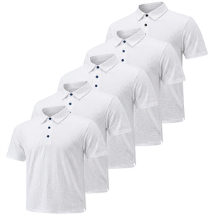 Polos de Manga Corta para Hombre, Color Sólido, Tejido de Punto, Secado Rápido, Ropa Casual en Negro, Azul, Rojo y Gris - Product Image 2