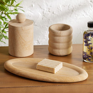 Bandeja Ovalada de Mármol y Madera de Teca, Decoración de Hogar de Piedra Natural de Lujo para Comedor y Sala de Estar, Moderna y Resistente al Fuego - Product Image 1