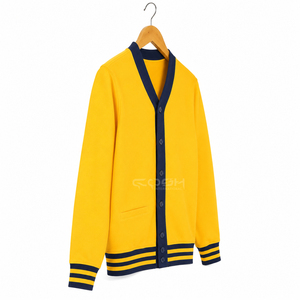 Cardigan en tricot jaune ample à manches longues Cosh International Sisterhood, style universitaire respirant et sans coutures - Product Image 3