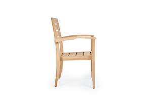 Round Teak Garden <b>Dining</b> Set Outdoor Wooden Table with 4 <b>Chairs</b> <b>Rustic</b> Style Durable Furniture for Patio Use - Product Image 2