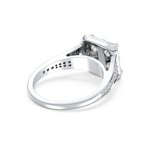 Bague solitaire en or blanc 14 carats avec diamant de laboratoire taille princesse 2 carats REYES, vente flash, cadeau d'anniversaire pour femme, bijoux fins - Product Image 5