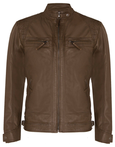 Veste en cuir véritable noire élégante pour hommes, imperméable et respirante, logo personnalisé et fermeture éclair, toutes tailles, hiver, marque privée - Product Image 4