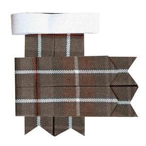 Tela Tartán con Diseño a Cuadros Marrón, Blanco y Rojo, Estilo Tradicional Escocés, Accesorios para Kilt Masculino - Product Image 5