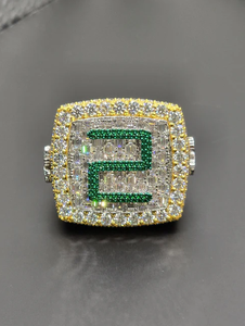 Bague Cocktail de Luxe en Moissanite, Argent 925 Plaqué Or 22K, Sertissage Pavé, Design Numéro 2, Bijoux pour Homme - Product Image 3