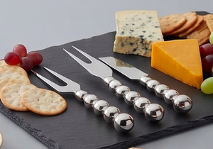 Stainless Steel <b>Cheese</b> <b>Knife</b> <b>Set</b> With Beaded Handles Reusable Metal <b>Cheese</b> Tools For Wedding Use Events And Hotel Use - Product Image 5