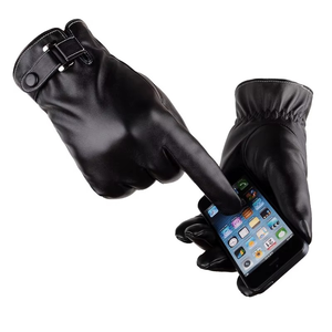 Leather Retro Bike Wear Gloves Wrist Length Unlined Breathable Eco-Friendly Thermal Winter Daily Use Black - Product Image 1