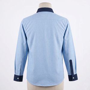 Camisas Personalizadas para Hombre al por Mayor, Manga Larga, Cuello en Contraste, Botones, Camisa Casual, Tela Twill, Ecológica, Tallas Grandes, Transpirable - Product Image 4