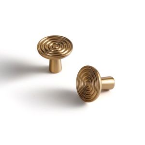 Poignées de meuble demi-lune personnalisées en aluminium brossé doré, poignées de tiroir cannelées, quincaillerie moderne pour armoire, boutons de cuisine - Product Image 3