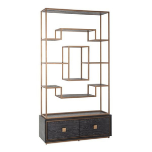Estantería Metálica Modular Moderna con 5 Estantes y Cajones de Almacenamiento para Sala de Estar, Apartamento, Muebles de Hotel - Product Image 3