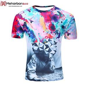 Camiseta de Manga Corta con Estampado Geométrico para Hombre, Cuello Redondo, Secado Rápido, Estilo Casual, Corte Regular, 100% Poliéster, Tejido de Punto, Estampado por Sublimación - Product Image 2