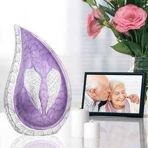 Traditional Aluminum Tear Drop Funeral <b>Keepsake</b> Urn <b>Memorial</b> Ash Container Crafted With Decorative Smooth Finish - Product Image 2