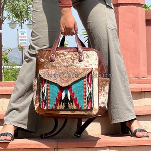 Nouveau sac à dos en peau de vache élégant Western sacs d'école usinés à la main unisexe Multi utilisations sac à dos de haute qualité produits en vrac en gros - Product Image 4