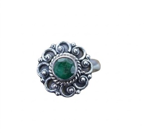 Wholesale Natural <b>Emerald</b> 925 Sterling <b>Silver</b> Flower Gemstone <b>Ring</b> Handmade Designer Green Jewelry May Birthstone <b>Ring</b> for Women - Product Image 1