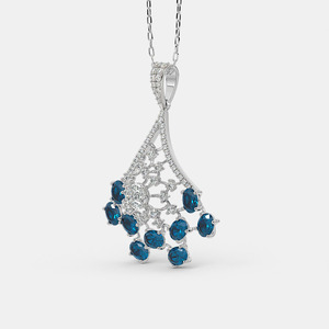 White Gold Square Halo Lab Grown Diamond Pendant Necklace - Product Image 4