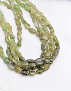 Peridoto natural liso de 16 pulgadas, cuentas pulidas naturales para la elaboración de joyería fina, collar de piedras preciosas - Product Image 6