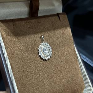Custom IGI Certified Oval Cut Lab Grown Diamond Halo Pendant 18K 14K Yellow Gold Classic Solitaire Charm <b>Necklace</b> for Unisex - Product Image 6