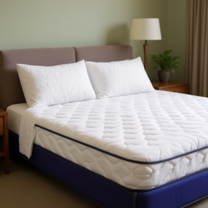 Surmatelas Queen 78x60x6 pouces à ressorts Bonnel, en microfibre imperméable avec fonction mémoire et motif uni pour la literie de maison et d'hôtel - Product Image 2