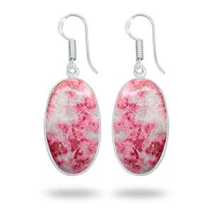 Trendy <b>Fine</b> Dangle Jewelry Party Gift High Quality Natural Silver Thulite Gemstone Cute Minimalist Charm <b>Earrings</b> Setting - Product Image 5