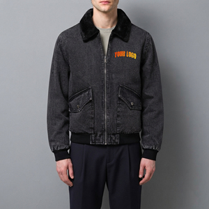 OEM <b>Custom</b> Men's Jean <b>Denim</b> <b>Jacket</b> Faded Effect zip Up Cotton Coat Oversized Vintage Washed <b>Denim</b> <b>Jacket</b> for Men's 2026 - Product Image 4