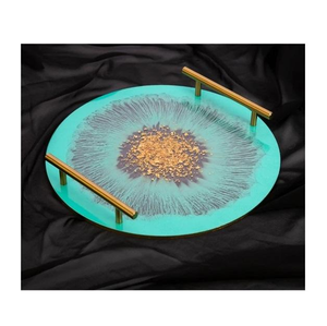 Bandeja de Servir de Resina Ecológica Artística, Hecha a Mano por Artesanos Expertos, Decoración de Hogar de Lujo, Regalo, Modelo Personalizable en Tamaño y Color - Product Image 1