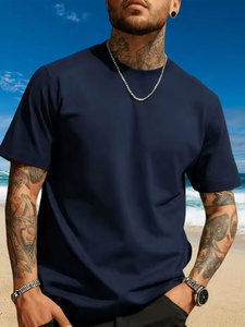T-shirt basique d'été imprimé à manches courtes, col rond simple, coupe ajustée, haut polyvalent 100 % coton, séchage rapide, écologique, unisexe - Product Image 3
