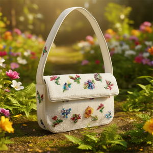Indian Traditional Luxury Handbag Multicolor Crystal Glass <b>Beaded</b> Durable Artisan Craft Premium Baguette Fashion Accessories - Product Image 3