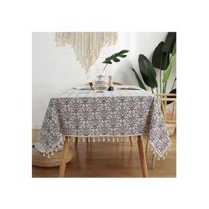 Netted 100% algodón orgánico GOTS certificado cualquier Color Floral rectángulo bordado único fiesta boda técnicas estilo mantel - Product Image 3