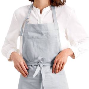 Retro Floral Personalized Bib Apron Cotton Non-Woven Eco-Friendly Reusable Durable Sleeved Machine Washable Cooking Daily Use - Product Image 2