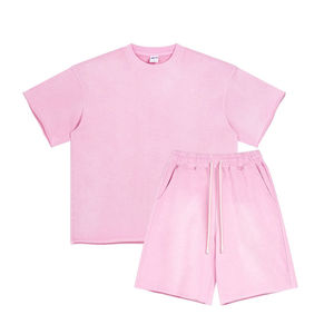 Ensemble short deux pièces léger et respirant pour homme, séchage rapide, été, 100 % coton, avec impression de logo personnalisée, vente en gros fabricant - Product Image 1