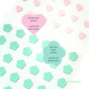 27habits Patchs hydrocolloïdes pour le visage, motif fée, cœur et fleur, traitement des boutons d’acné, 72 patchs, tous types de peau, emballage individuel - Product Image 3
