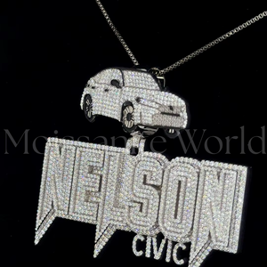 Pendentif Hip Hop en Argent 925 et Moissanite Diamant, Meilleure Vente, Personnalisable, Charme de Luxe pour Homme, Disponible au Meilleur Prix du Marché - Product Image 6