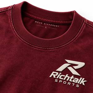 T-shirt en coton surdimensionné pour homme, manches courtes, col rond, imprimé photo décontracté, jersey respirant, logo sur le devant, design personnalisable - Product Image 4