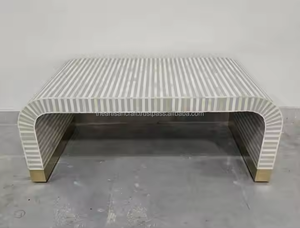 Table basse moderne en incrustation d'os, artisanat artisanal, personnalisable, durable, de haute qualité, design personnalisé, utilisation à domicile et à l'hôtel - Product Image 4